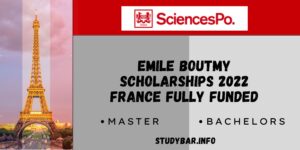 Emile Boutmy Scholarships 2022 France Fully Funded
