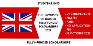 The University of Oxford Fully Funded Scholarships 2022