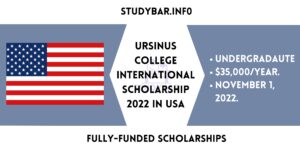 Ursinus College International Scholarship 2022 In USA