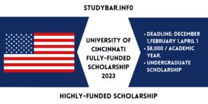 University of Cincinnati Fully-funded Scholarship 2023