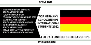 Top Germany Scholarships International Students 2022