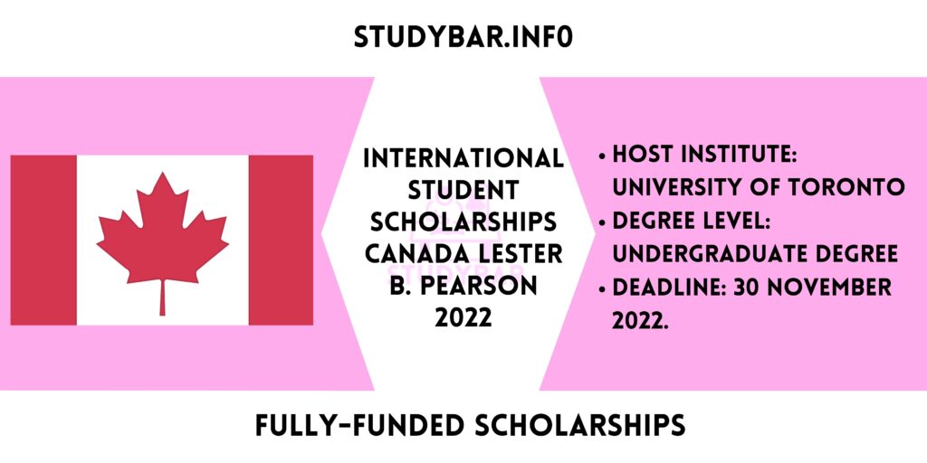 International Student Scholarships Canada Lester B. Pearson 2022