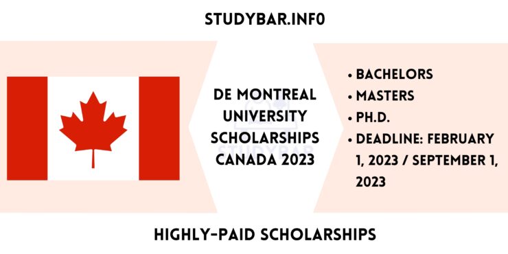 De Montreal University Scholarships Canada 2023