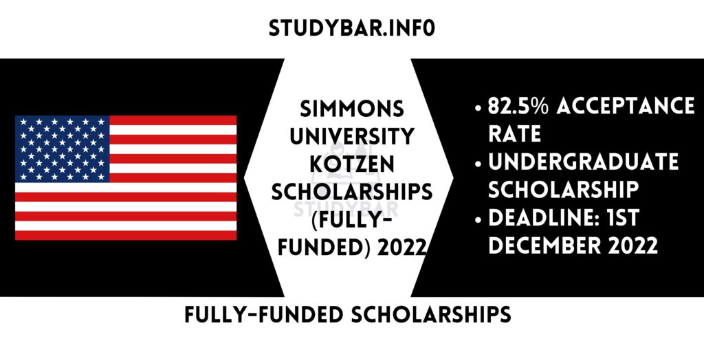 Simmons University Kotzen Scholarships (Fully-Funded) 2022