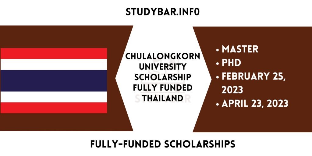 Chulalongkorn University Scholarship Fully Funded Thailand