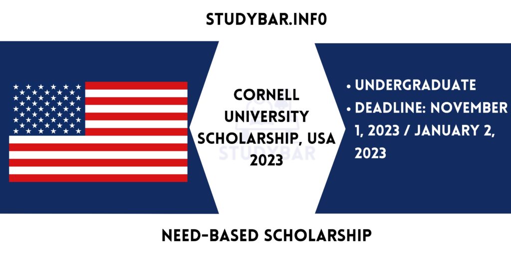 Cornell University Scholarship, USA 2023