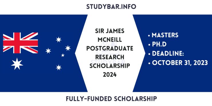Sir James McNeill Postgraduate Research Scholarship 2024